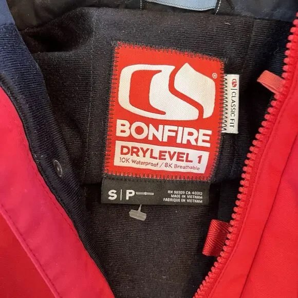 Bonfire Men's S Ski Jacket Retro look. 10K waterproof. 8K breathable Classic Fit